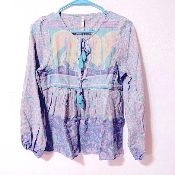 💜NWT💜 SPELL ✨EXTREMELY RARE VINTAGE PIECE✨ Opal Xanadu Blouse Sz XS - Picture 4 of 14